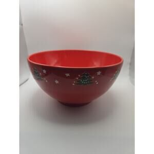Vtg WAECHTERSBACH Red Christmas Tree Salad/Pasta Serving Bowl Vintage 9” GERMANY